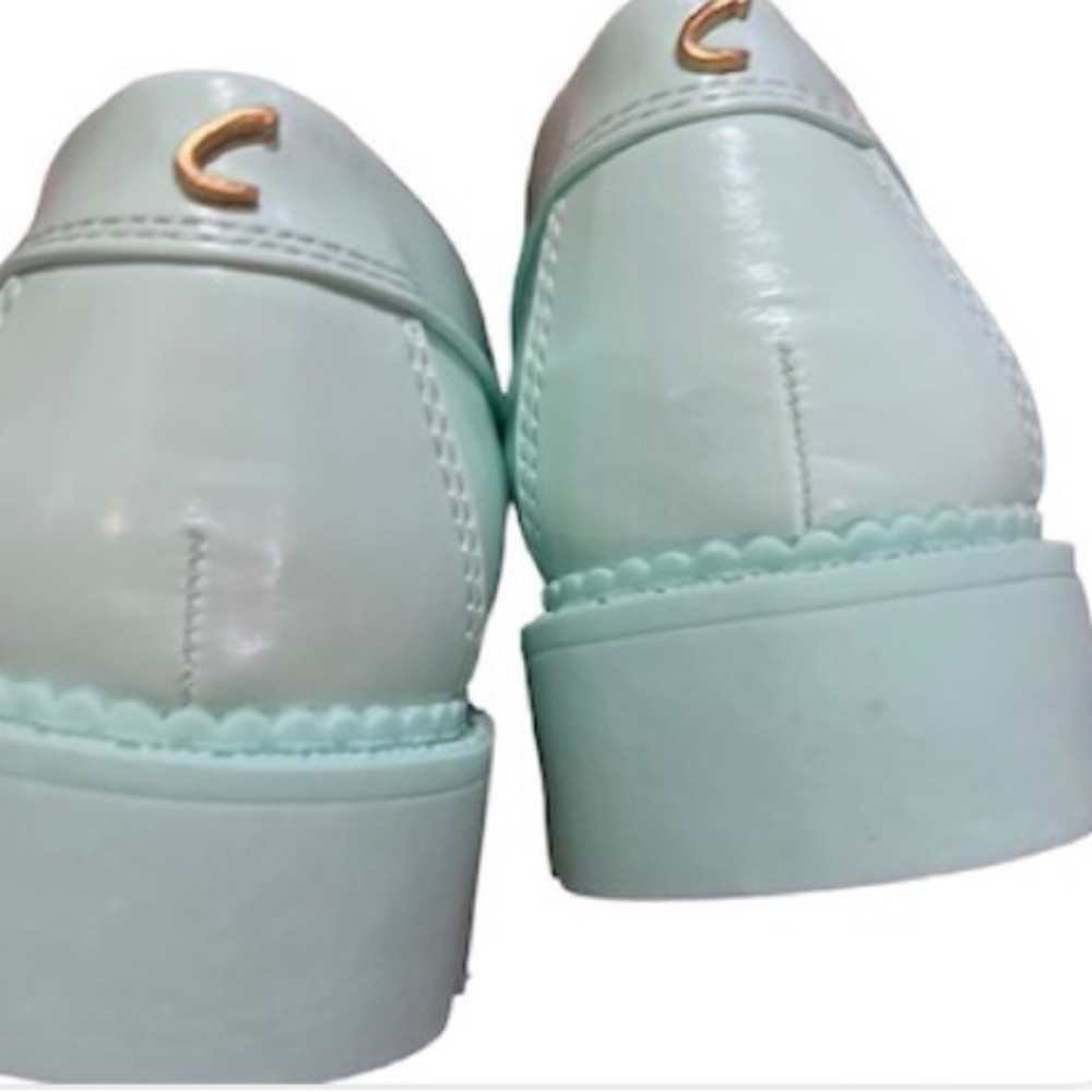 Pastel Platform Loafers Mint Yellow Gold Chain Size 6 Chunky Pre - Picture 4 of 5